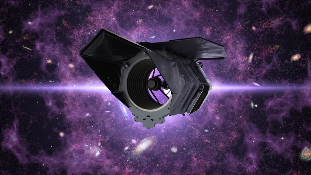 A conceptual image of the Nancy Grace Roman Telescope Credit: NASA / Goddard Space Flight Center
